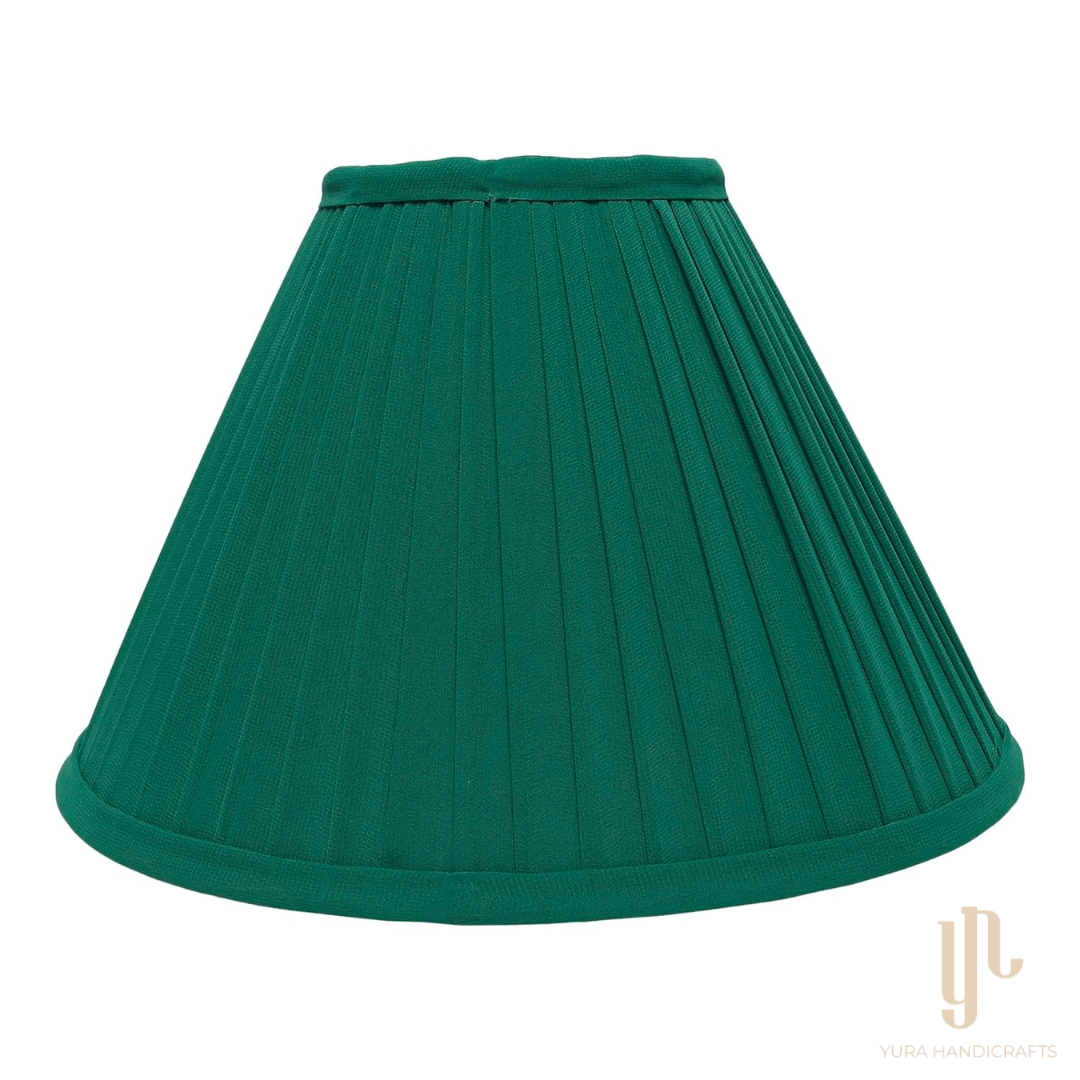 Georgette Pleated Lampshade in Emerald Green