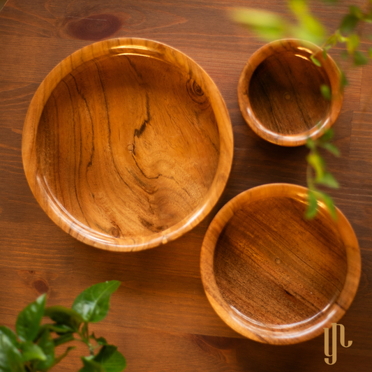 Multipurpose Wooden Serving Bowls (Set of 3)