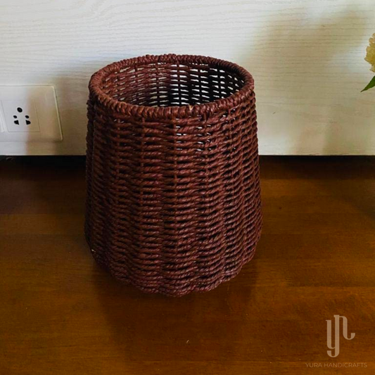 Handmade Twisted Jute Rope Planter in Brown