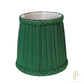 Georgette Pleated Lampshade with Lace Trim in Emerald Green