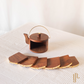 Kettle Shaped Wooden Coasters (Set of 6)