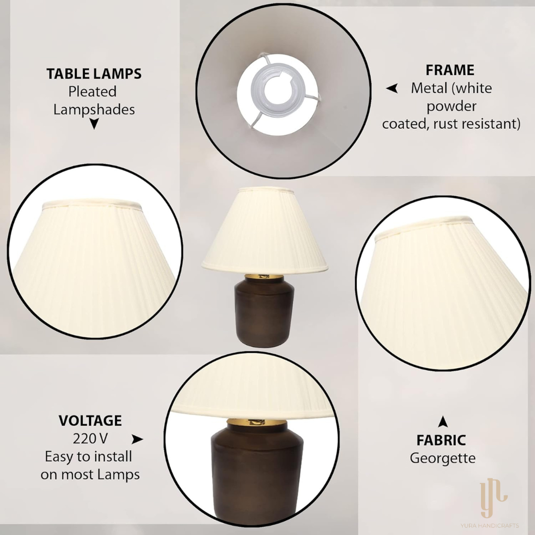 Georgette Pleated Lampshade in Cream