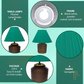 Georgette Pleated Lampshade in Emerald Green