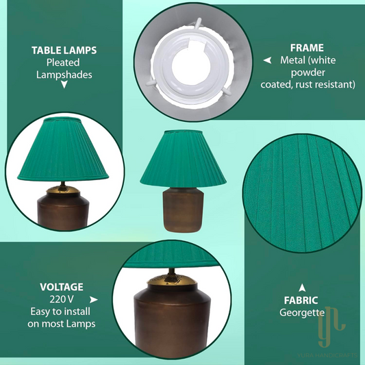 Georgette Pleated Lampshade in Emerald Green