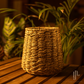 Handmade Twisted Jute Rope Planter in Light Brown