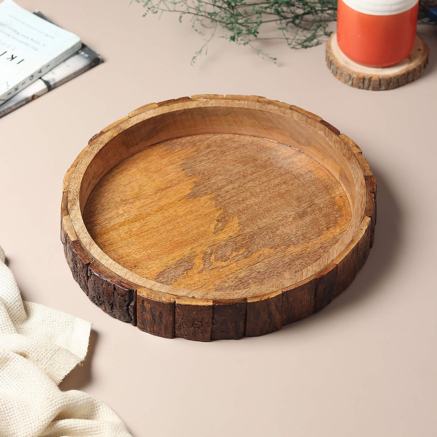 Wooden Bark Serving Tray