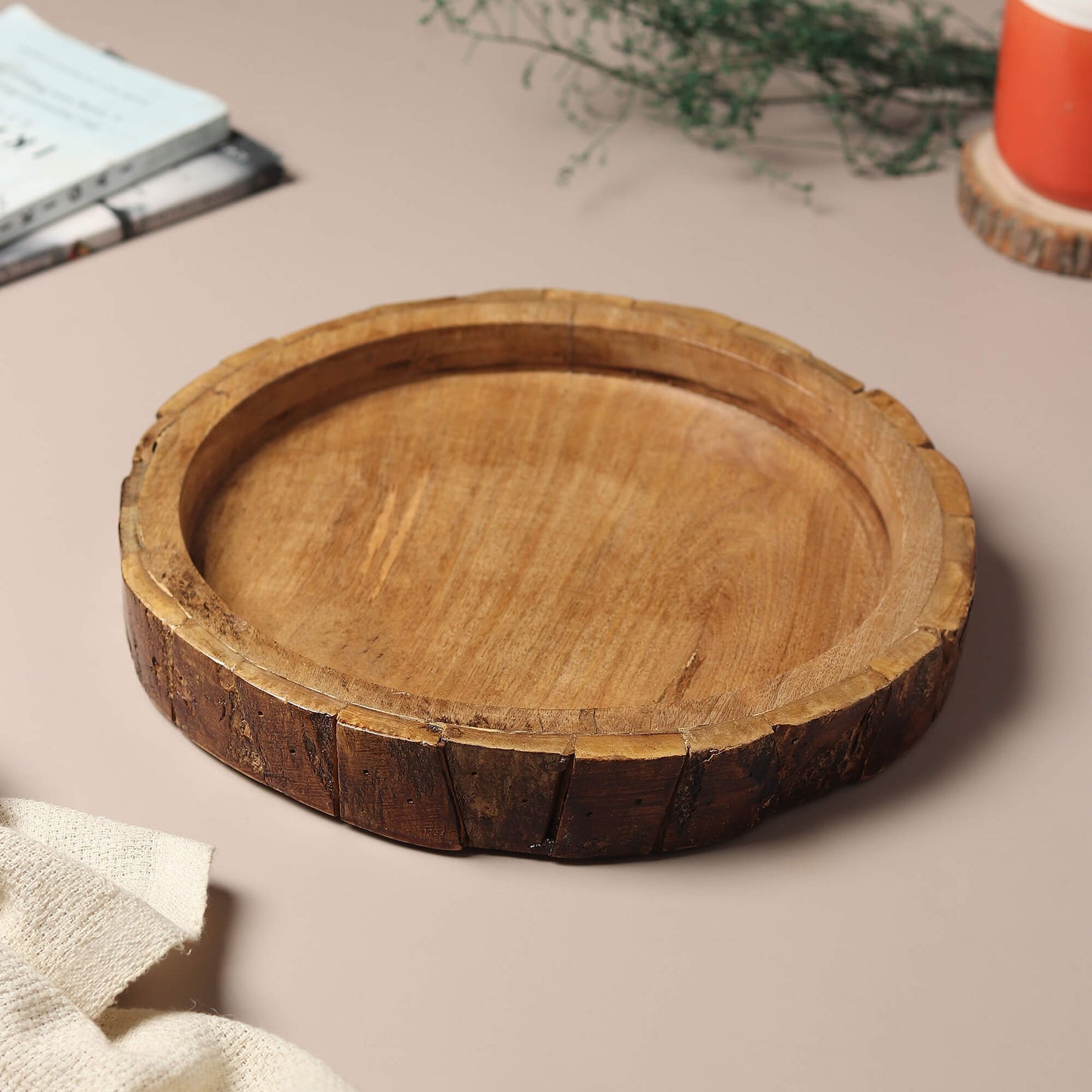 Wooden Bark Serving Tray