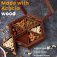 Hexagonal Wooden Spice Box with 6 Containers