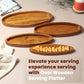 Oval Wooden Serving Platter (Set of 4)