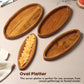 Oval Wooden Serving Platter (Set of 4)