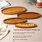 Oval Wooden Serving Platter (Set of 4)