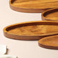 Oval Wooden Serving Platter (Set of 4)