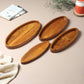 Oval Wooden Serving Platter (Set of 4)