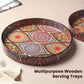 Round Multicoloured Decorative Tray Set (Set of 2)